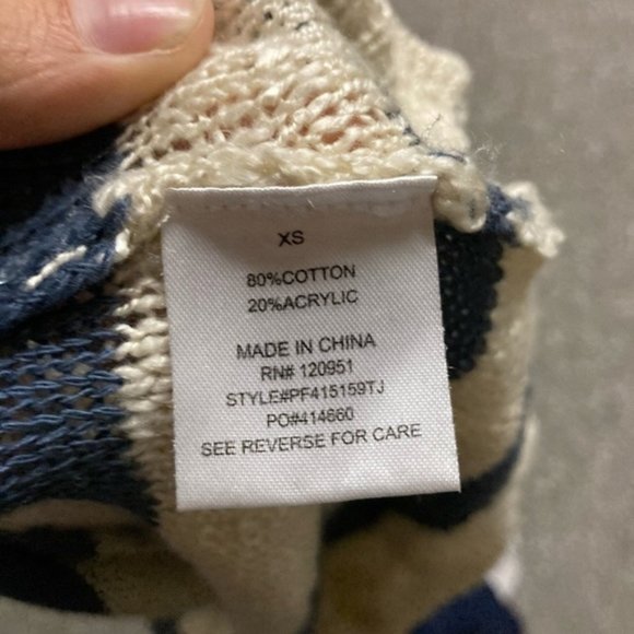 PINK Rose Blue & Cream Striped Knit Sweater - Picture 5 of 5